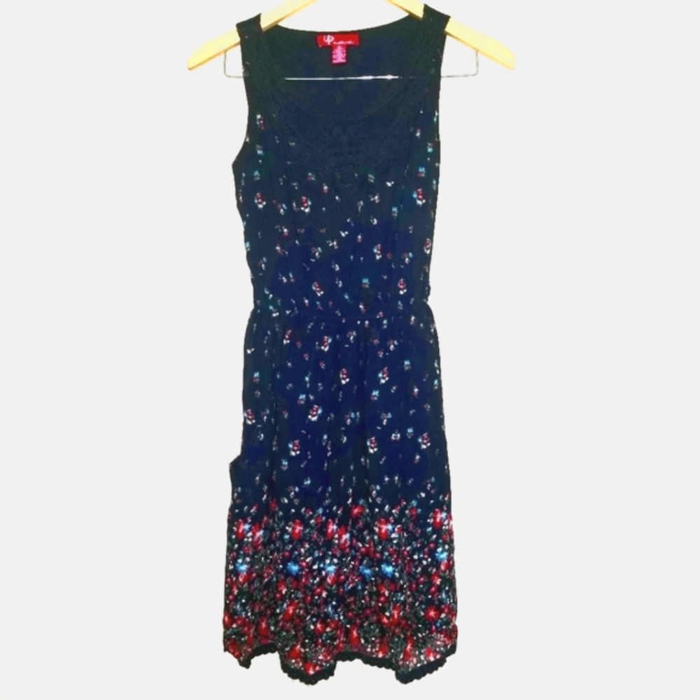 Floral Peasant Dress with Pockets